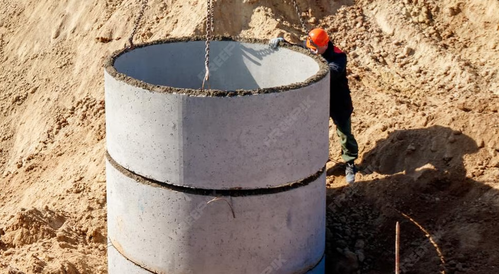 Installation d'un puit en béton